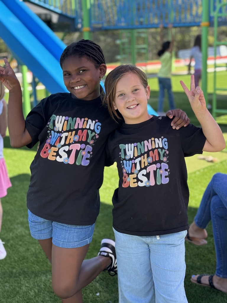 Pictures of staff and students dressed as twins