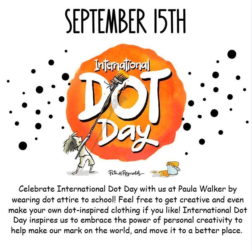 Flyer about International Dot Day - dress up in DOTS