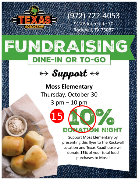 Dine to Donate fundraiser flyer