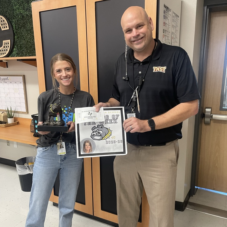Principal, Scott Merry and Bulldog of the Week, Destiny Cook