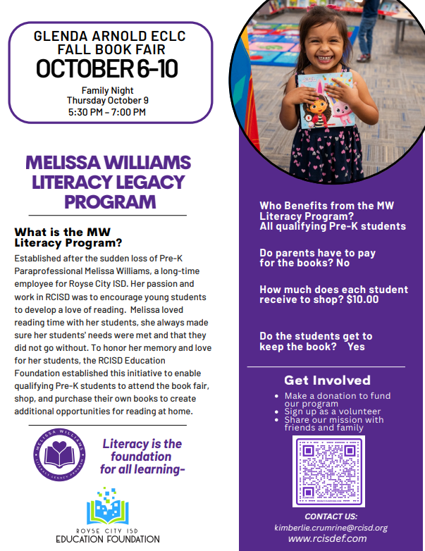 Melissa Williams Literacy Legacy Program - English