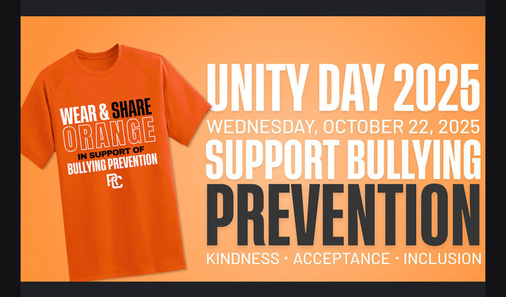 A flyer explaining that Oct 22 will be Support Bullying Prevention Day wear Orange