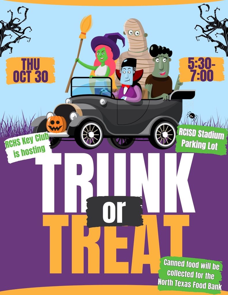 Trunk of Treat on Thrusday, October 30th from 5:30-7:00