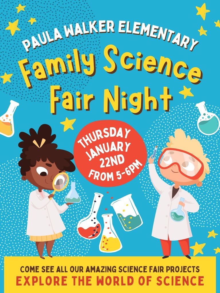 Flyer for Family Science Fair Night