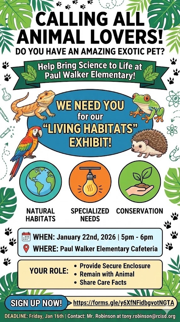 Science Fair Night: Living Habitats Ad