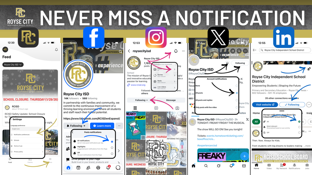 RCISD Social Media Platforms: Never Miss a Notification