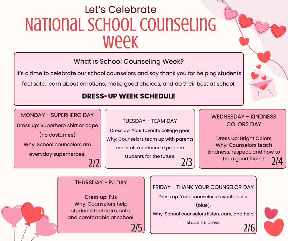 Dress Up days for February 2-6