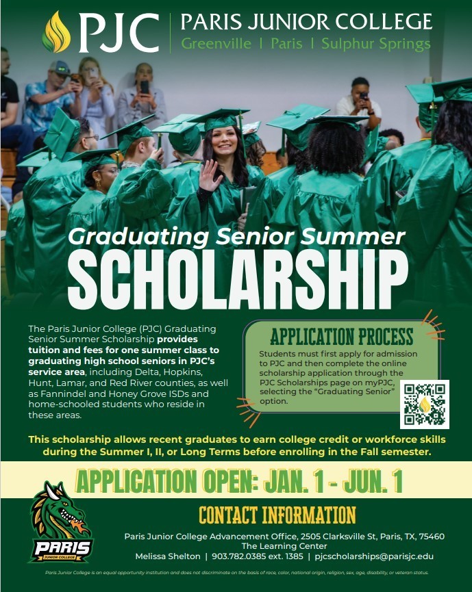 Graduating Senior Summer Scholarship Flyer