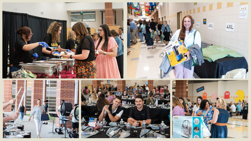 Collage of Photos from the breakfast.