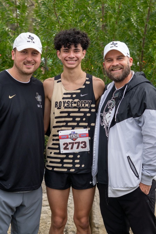 Coach Kyle Cumption, Mattias Valerio, and Coach Zach Snow