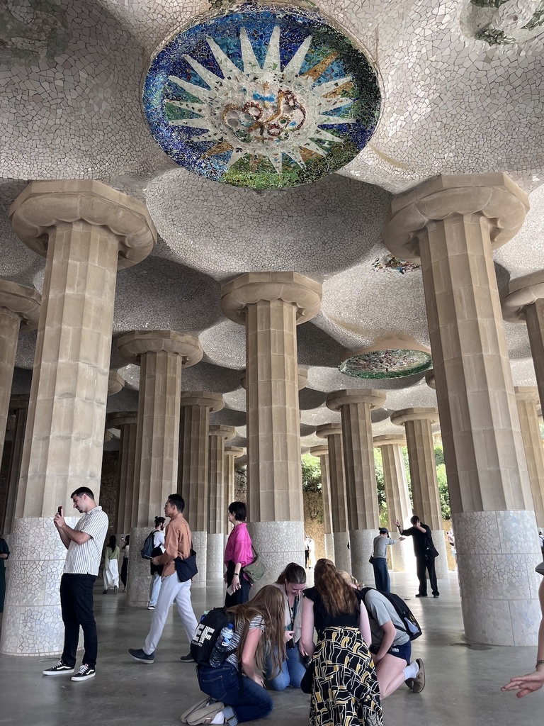 Students taking a photo in Park Guell