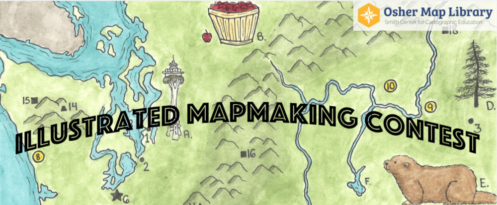 Illustrated Mapmaking Contest Header with map background