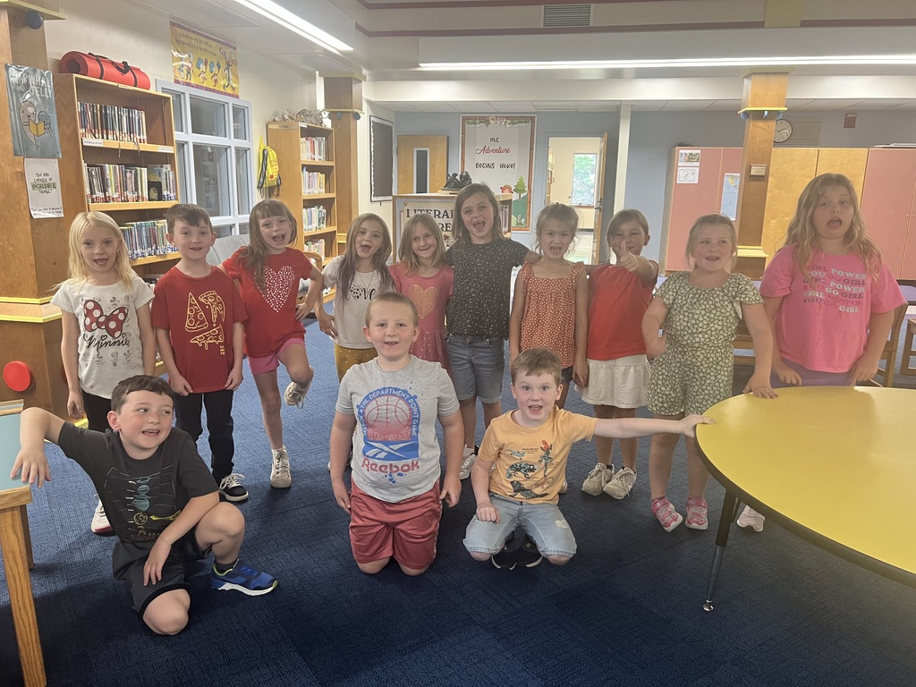 First and second grade students wearing a dots.
