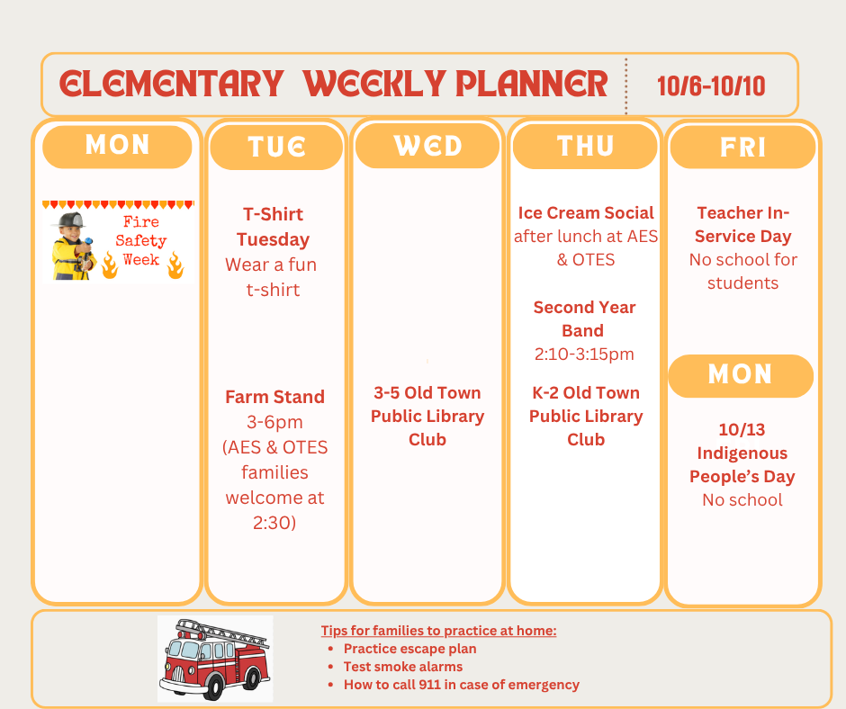 Elementary Weekly Planner