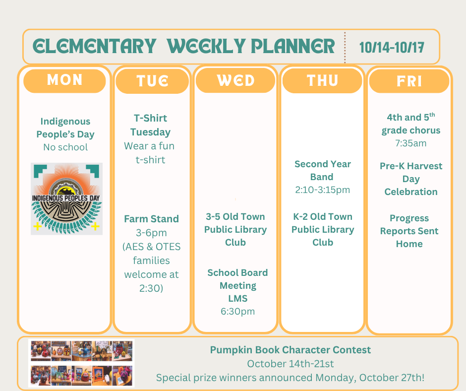 Elementary Weekly Planner