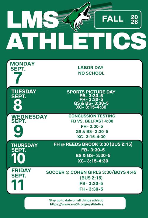 Athletic Schedule September 8-11
