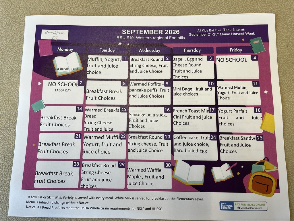 sept b menu