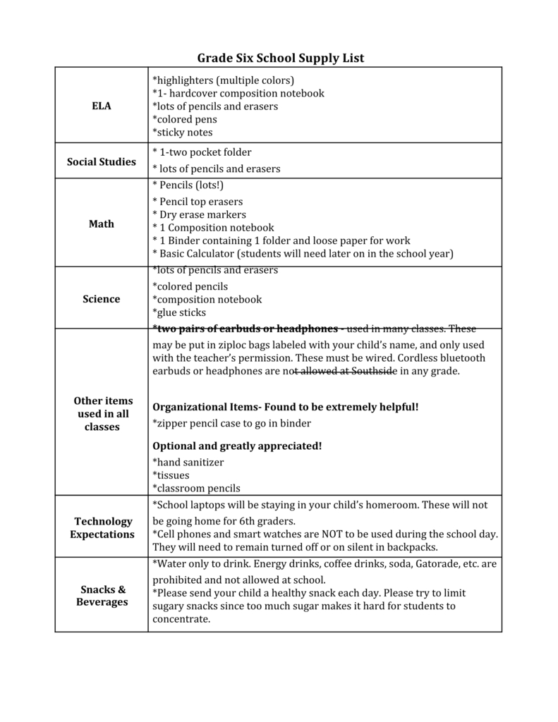 GradeSixSupplyList2025_2026
