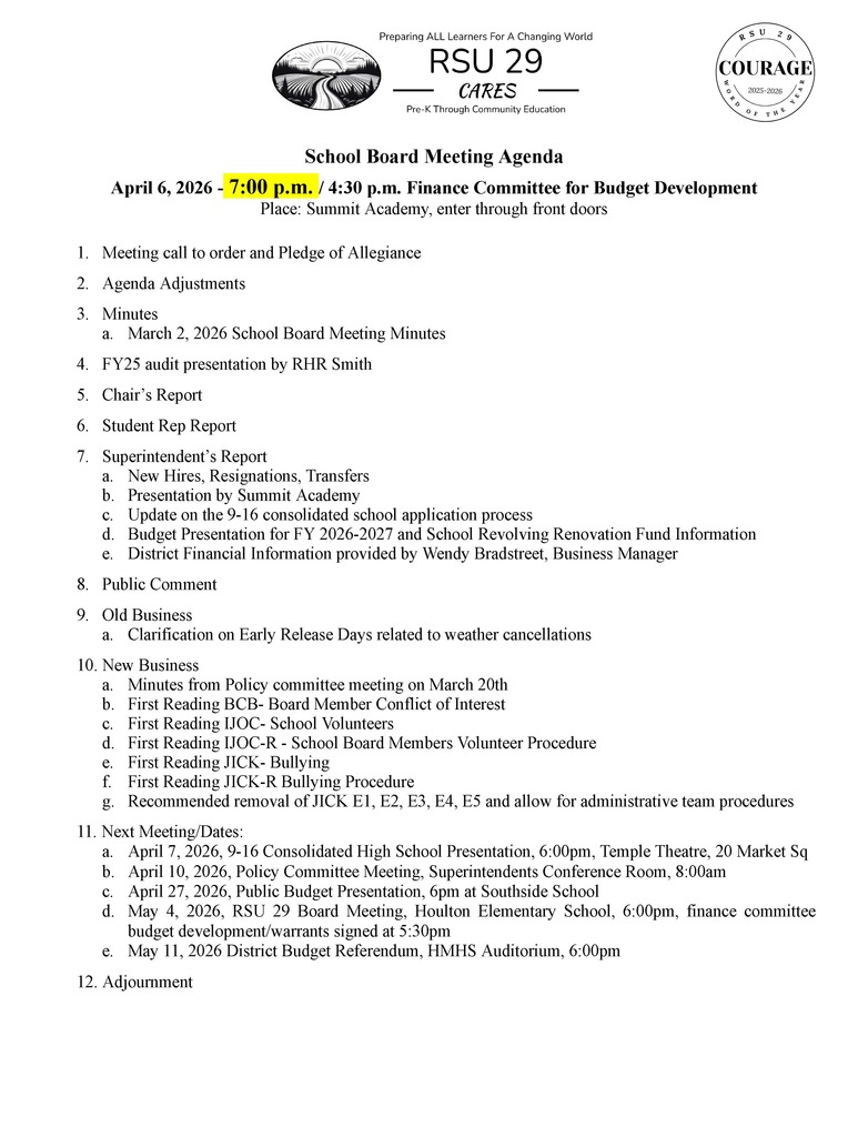 Updated time for Monday, April 6, 2026