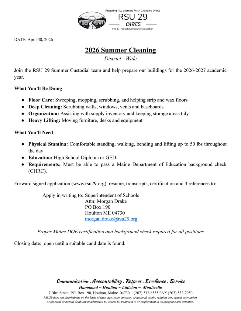 Positions Available