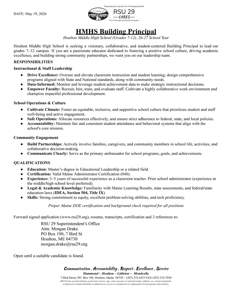HMHS Building Principal