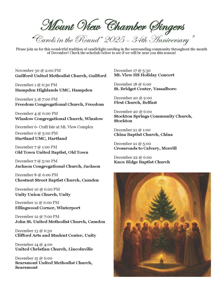 Mount View Chamber Singers - Carols in the Round 2025 - 34th Annyversary