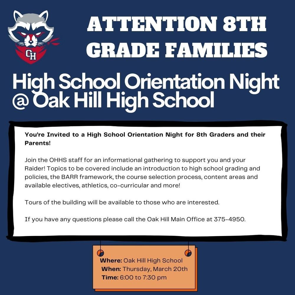 Grade 8 Orientation Night @ OHHS