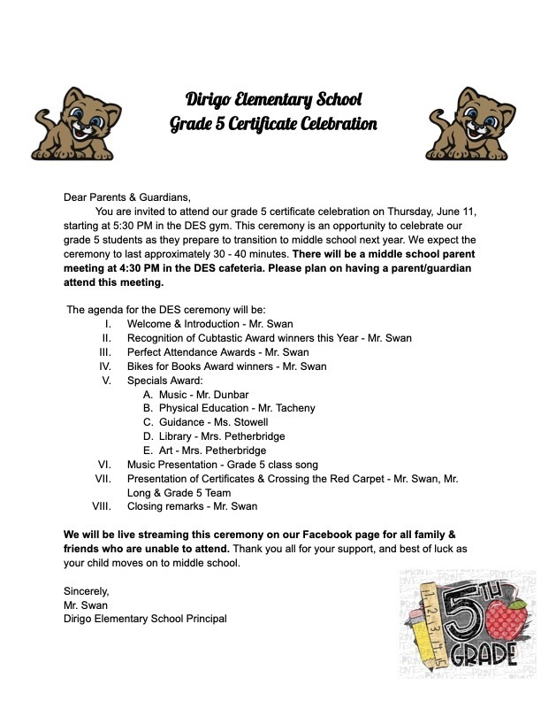 Grade 5 Celebration