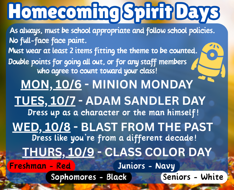 25-26 Homecoming Spirit Week