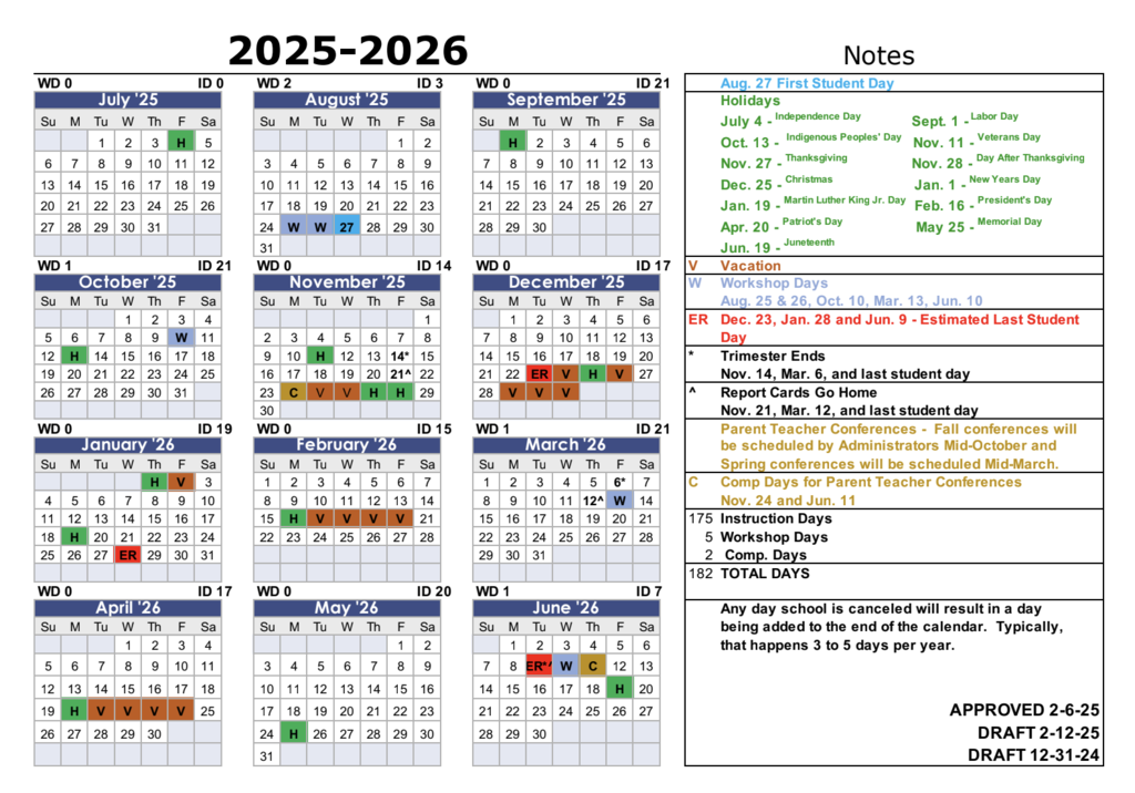 2025-2026 calendar