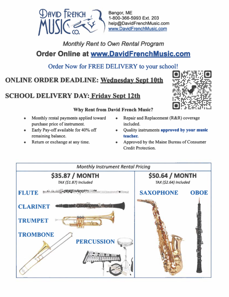 Band information for fifth graders