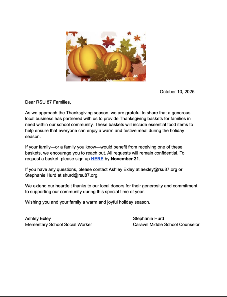 Update: Thanksgiving baskets