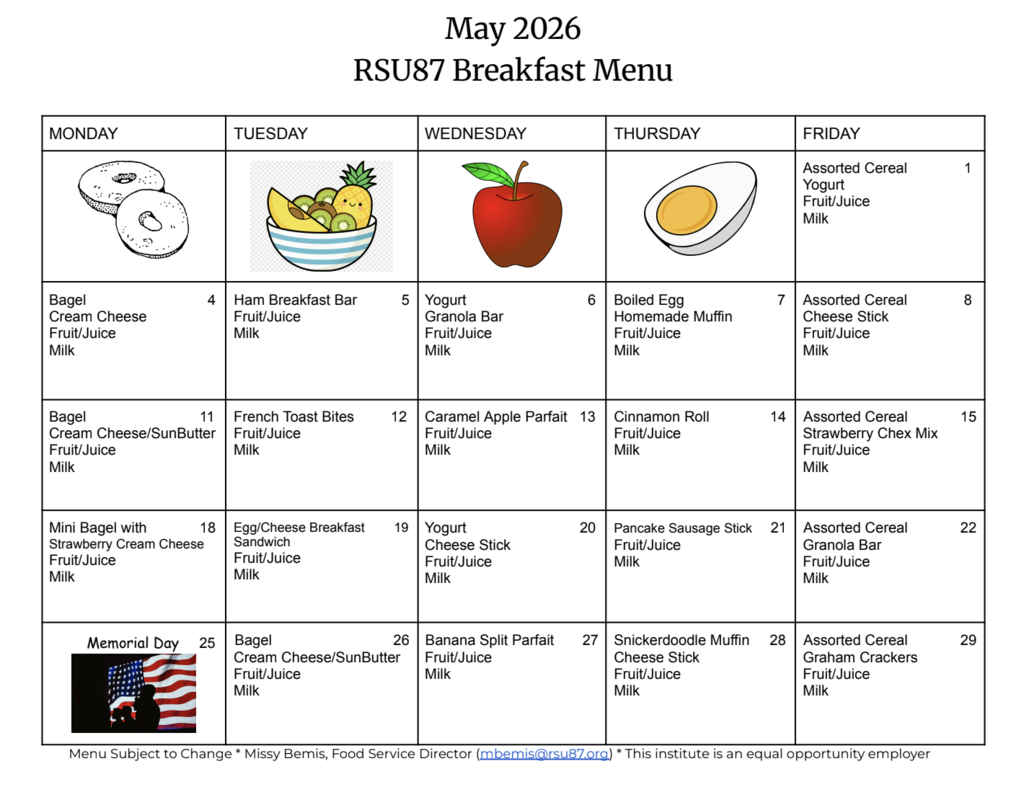 May breakfast menu