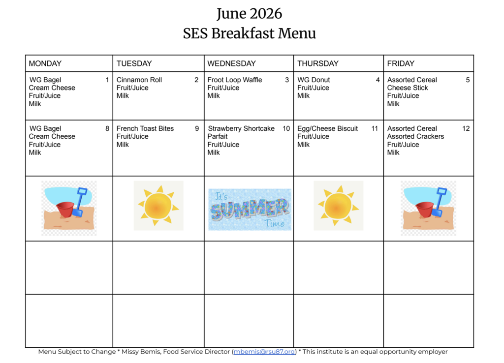 June breakfast menu