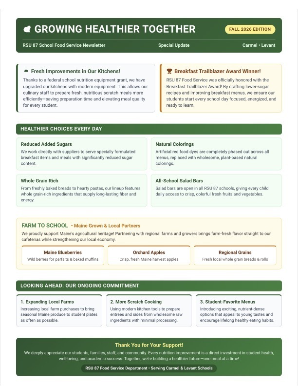 food service newsletter