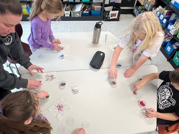 several kids crafting