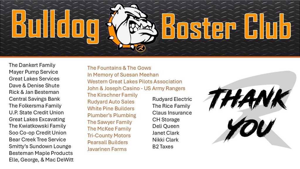 Thank you to our Booster Club Sponsors