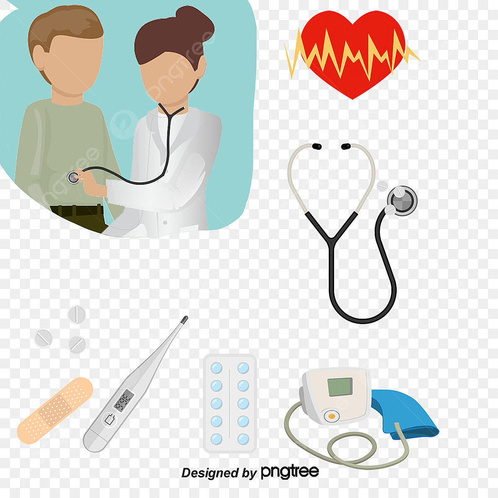 Medical Tools - Thermometer, blood pressure cuff, stethoscope