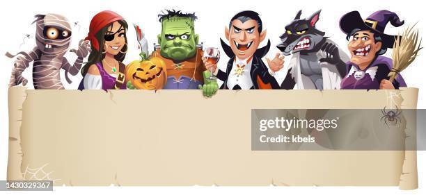 Halloween Characters at a Table