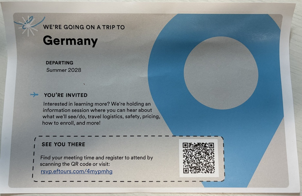 Germany flyer with QR code