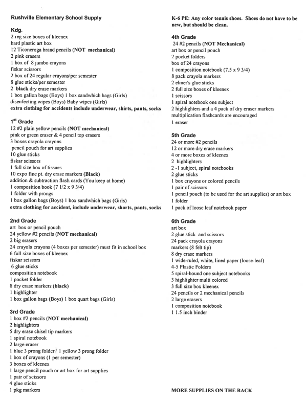 Supply List