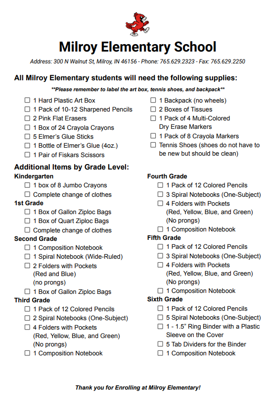Supply List