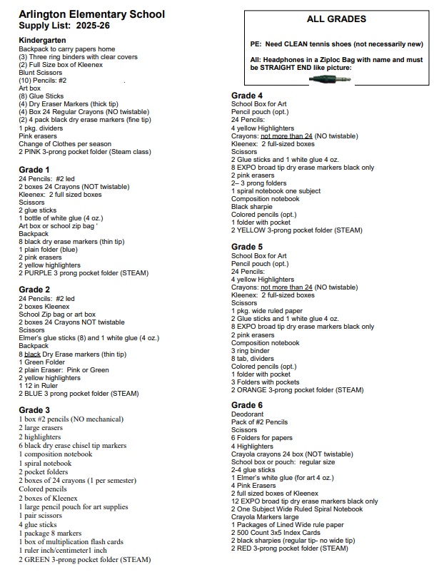 Supply List