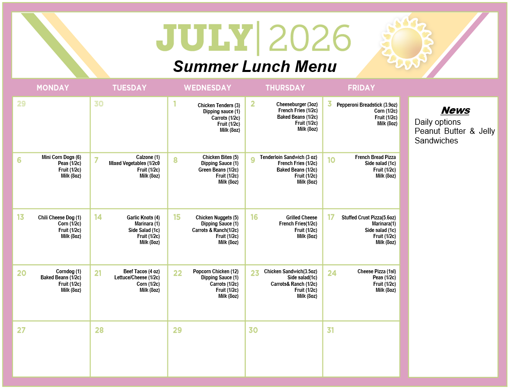 July Menu