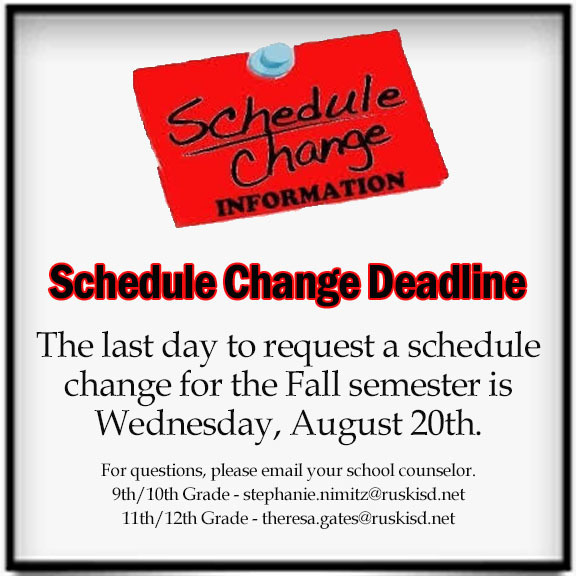 Schedule Change Deadline