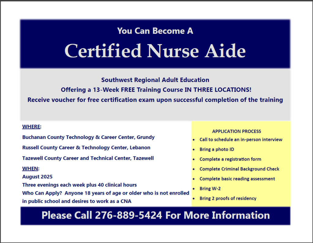 Certified Nurse Aide Flyer