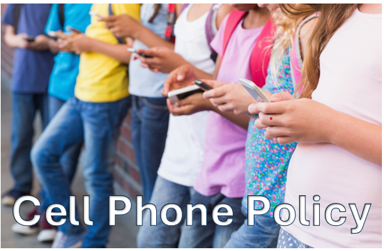 Students holding cell phones