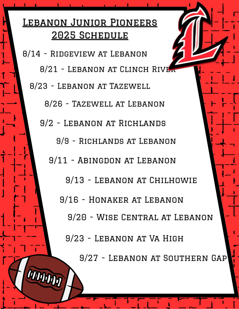 Lebanon Junior Pioneers 2025 Schedule