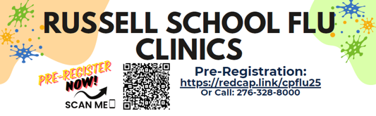 Russell County School Flu Clinics Flyer