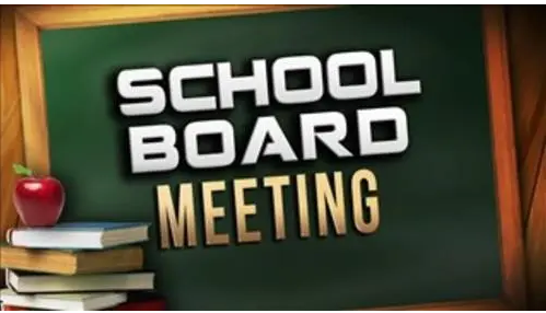 School Board Meeting sign